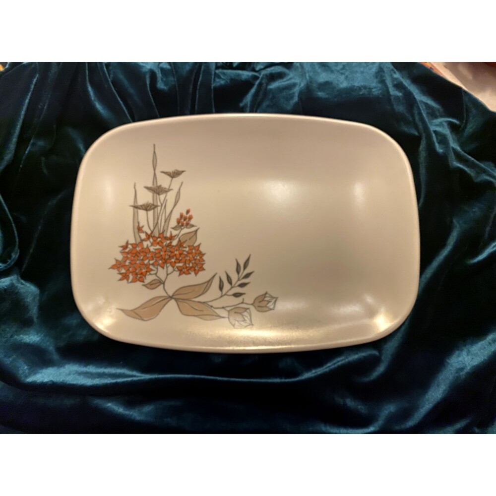 Vintage BROOKPARK Melmac Platter Tropicana Pattern MCM Mid-Century Serving Plate